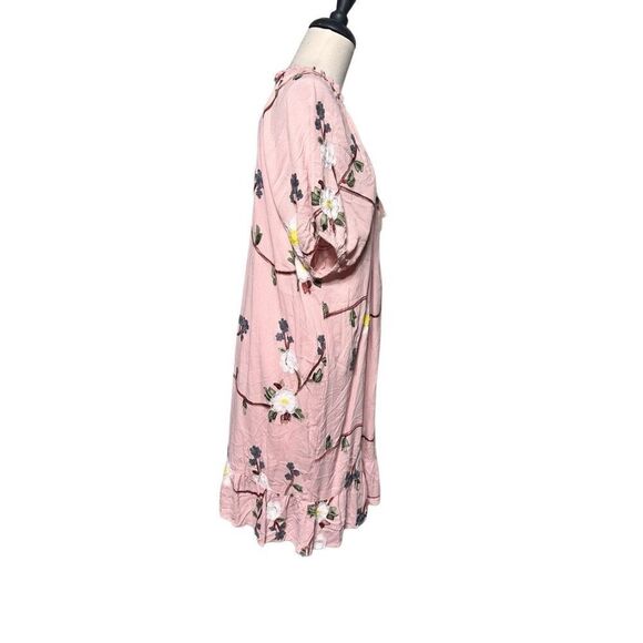 LIV Los Angeles Short Sleeve Embroidered Pink Dress NWT Size Large - Picture 2 of 4